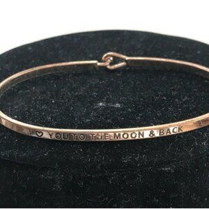 I Love You To The Moon And Back Copper Bangle